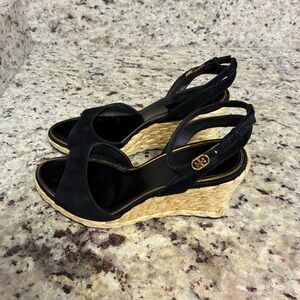 Tory Burch Raffia Wedge Sandals